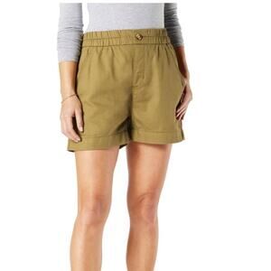 Signature by Levi Strauss Gold Label Soft Olive Green Casual Shorts Women Sz XL